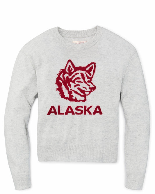 Women's Graphic Wool Sweater - Heather Gray